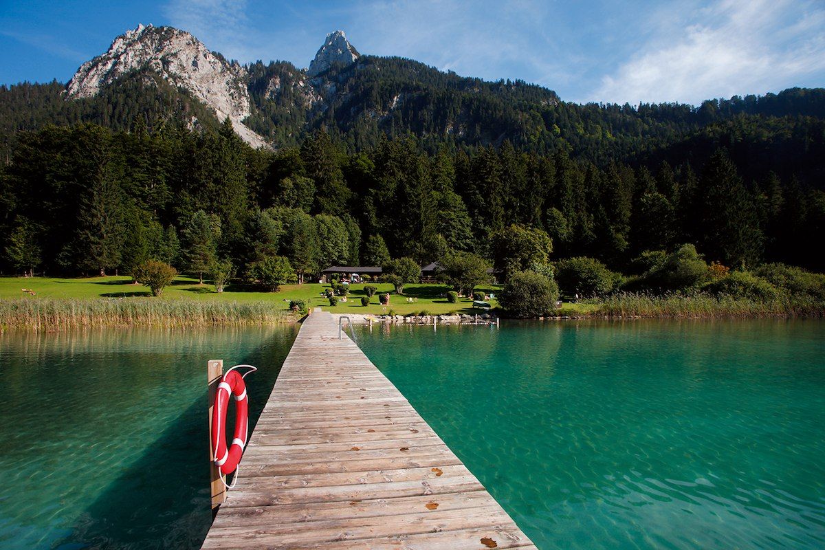 alpsee molo cez jazero